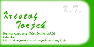 kristof torjek business card